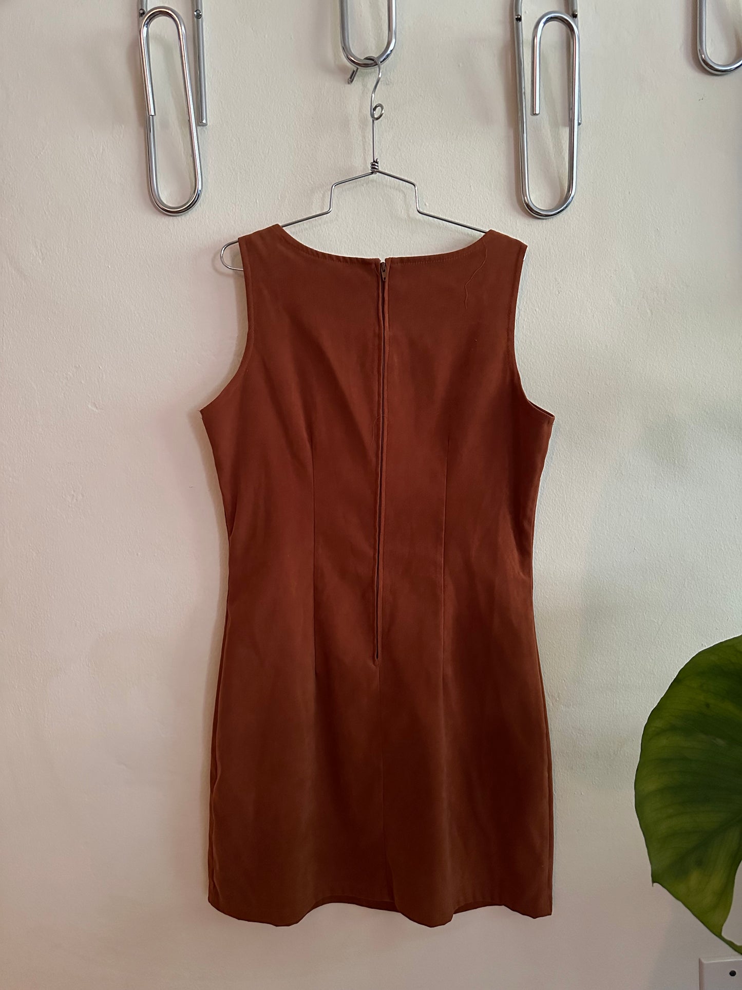 90s Brown Boat Neck dress