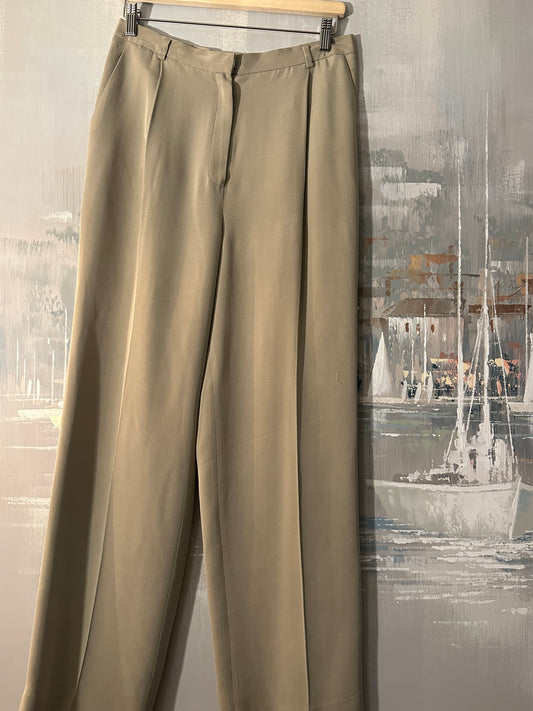 90s Green Silk Trousers - Jones New York