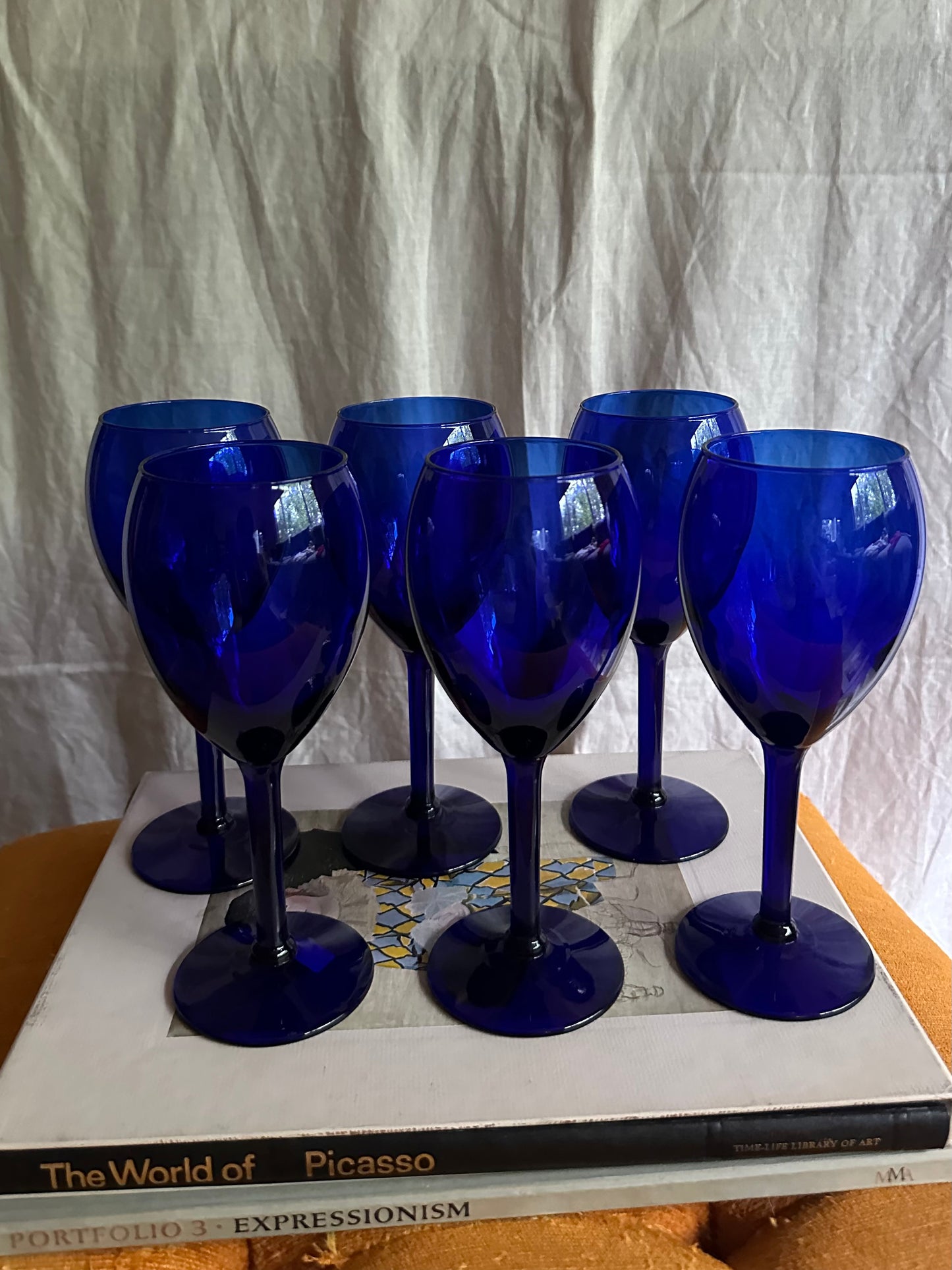 Post Modern Cobalt Blue Wine Glasses