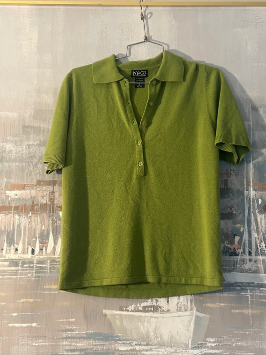 90s Green Knit Polo- NY & Co