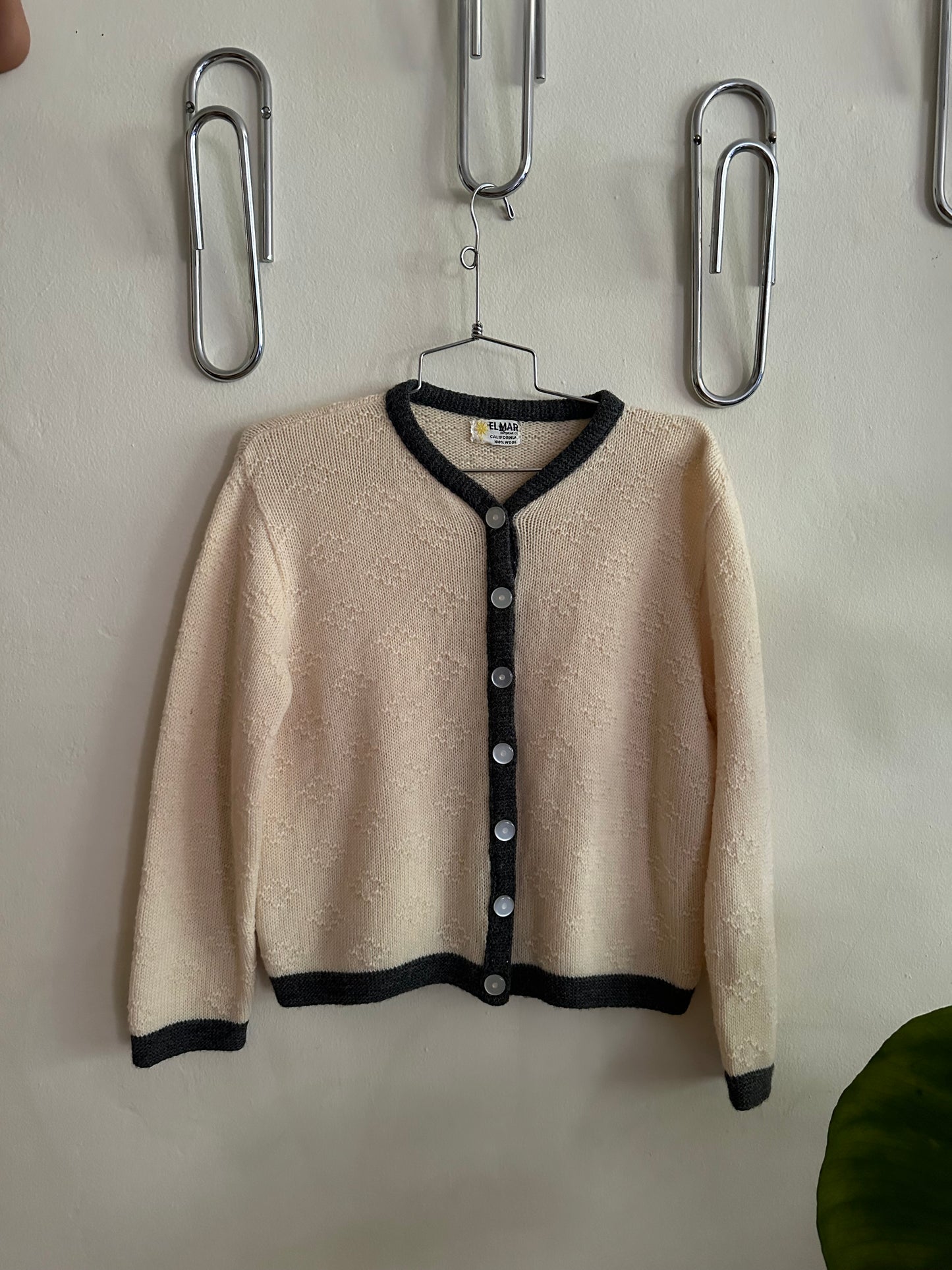 50s/60s White Wool Cardigan