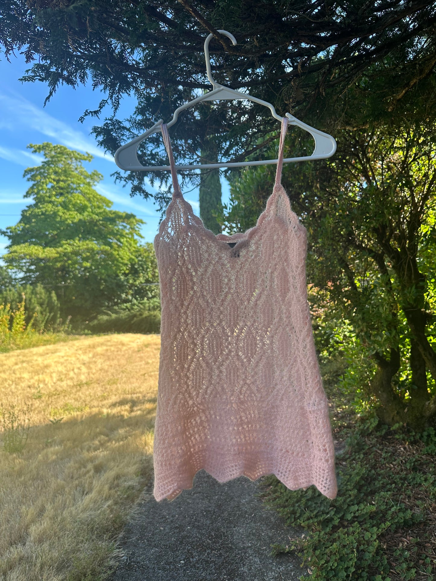 90s Pink Mohair Blend Tank Top Express