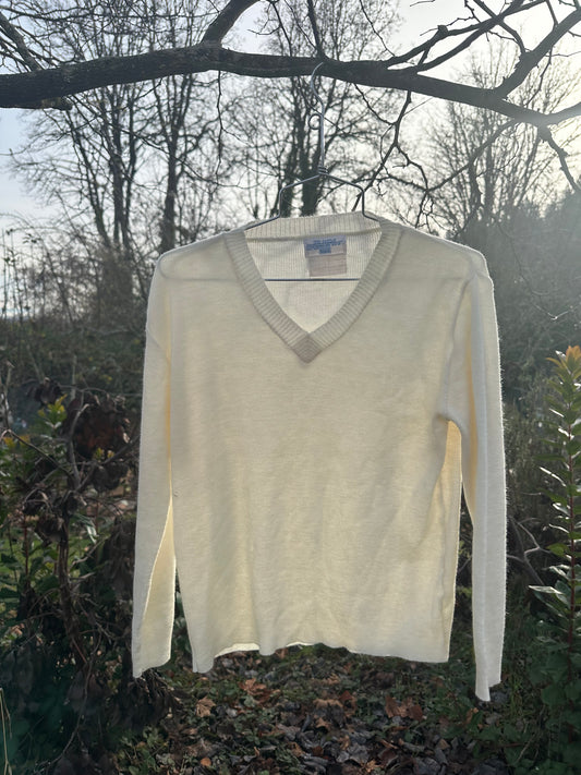 70s White Sears Sweater