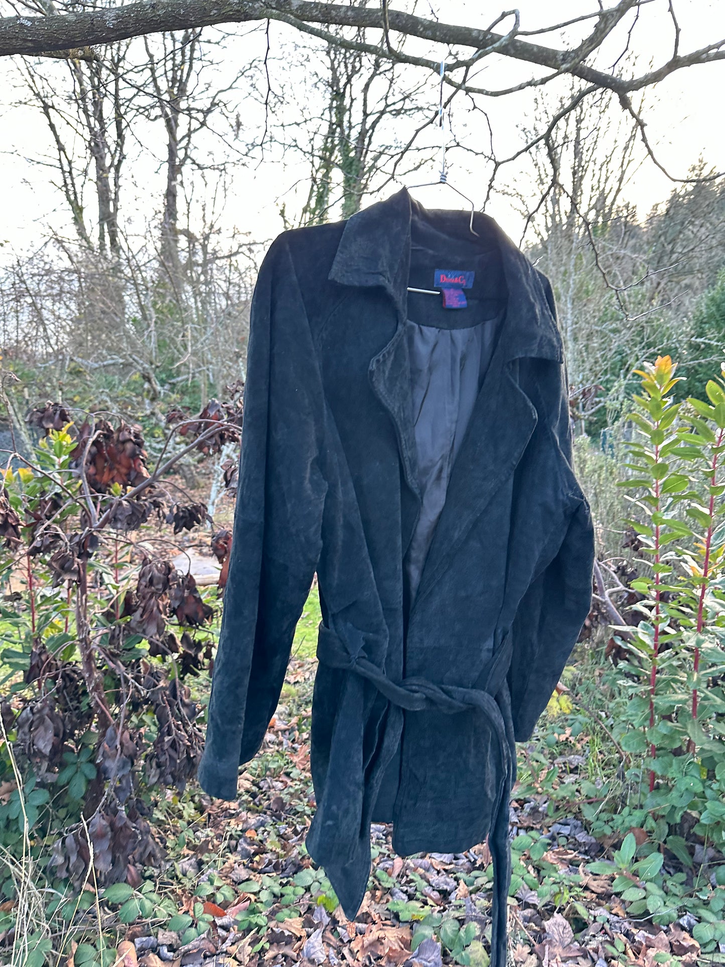 Y2K Black Suede Tie Jacket