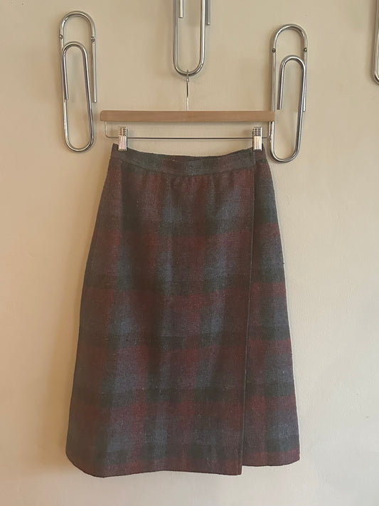 90 Wool Plaid Skirt