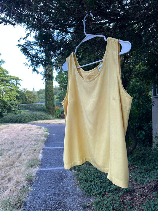 90s Yellow Silk Tank Top