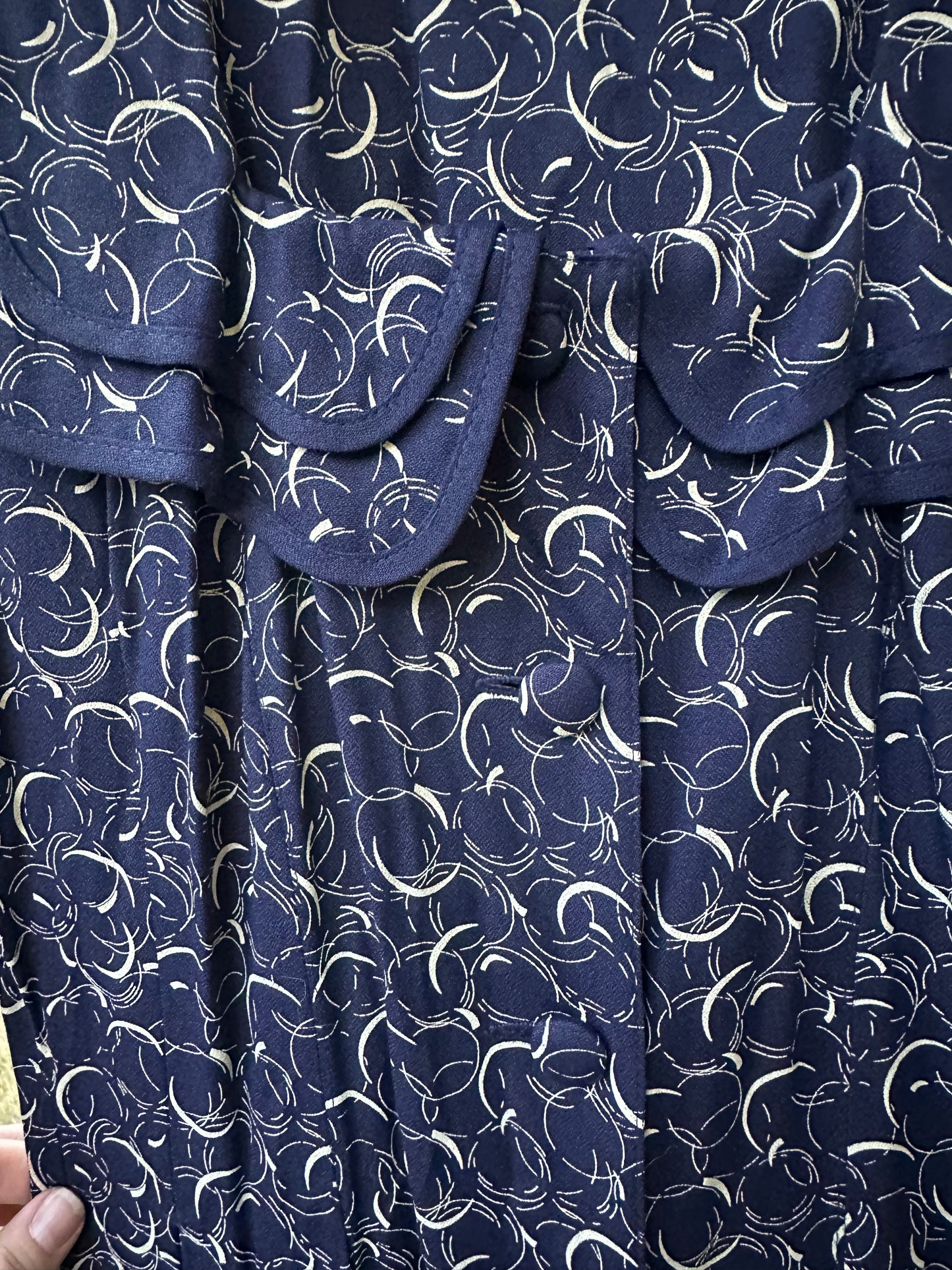 80s/90s Blue Sailor Collar Dress