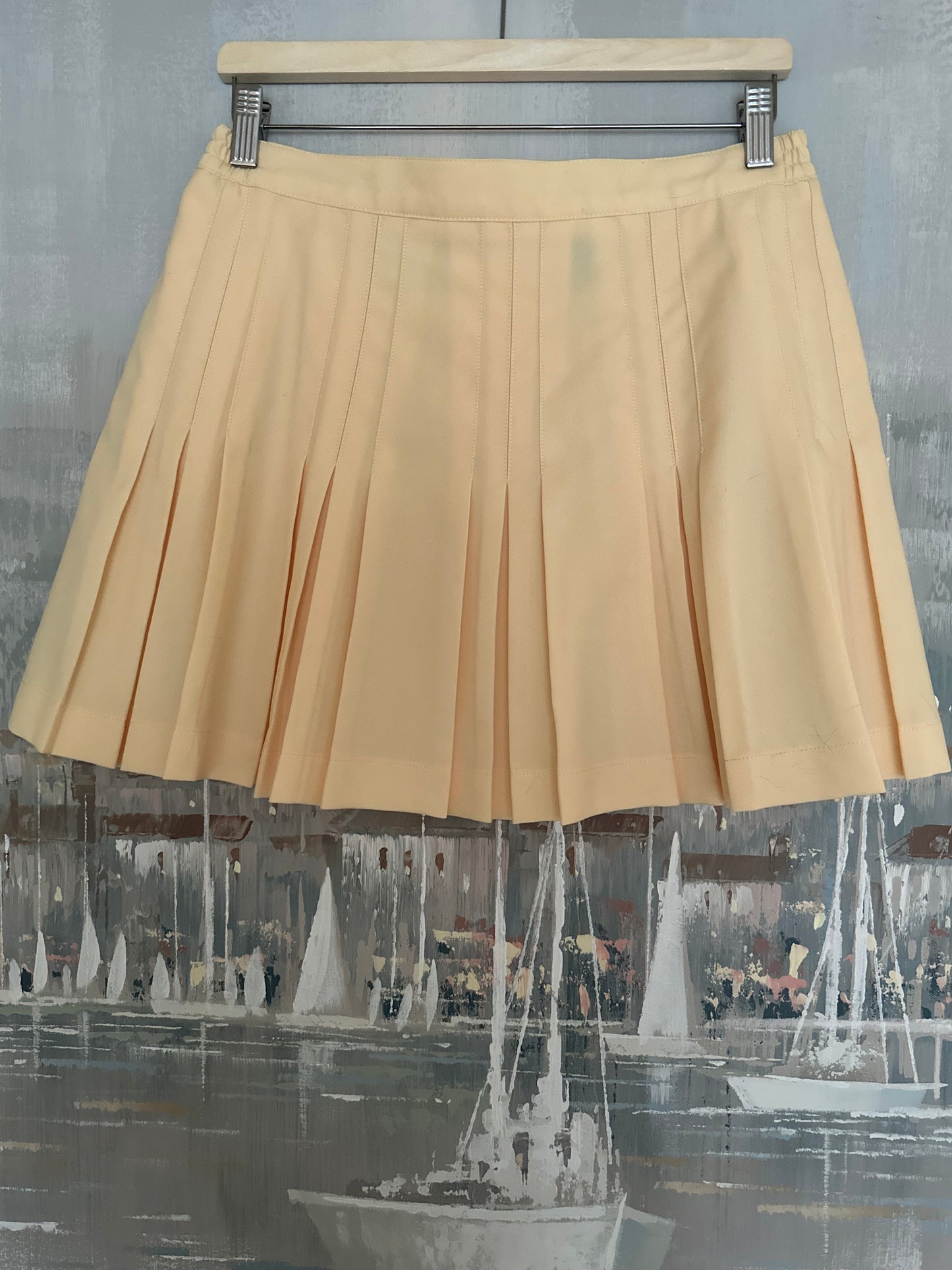 90s Yellow Pleated Skirt