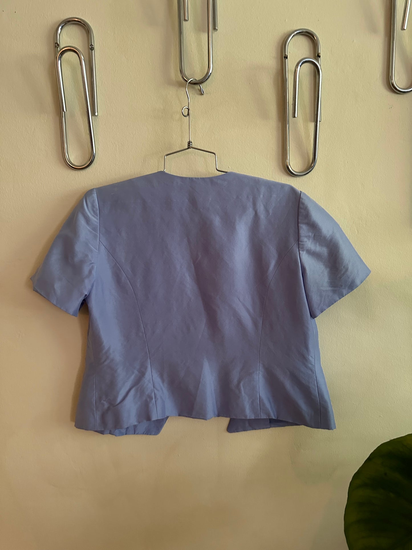 90s Blue Silk Squiggle top