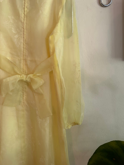 70s Yellow Chiffon Dress