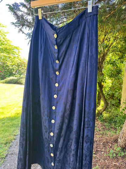 90s Blue Satin Skirt