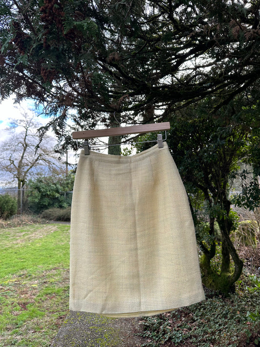 90s Yellow tweed skirt