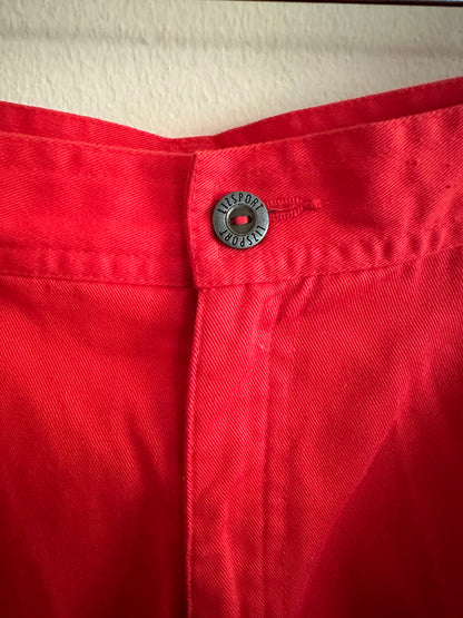 90s Red Pleated Shorts