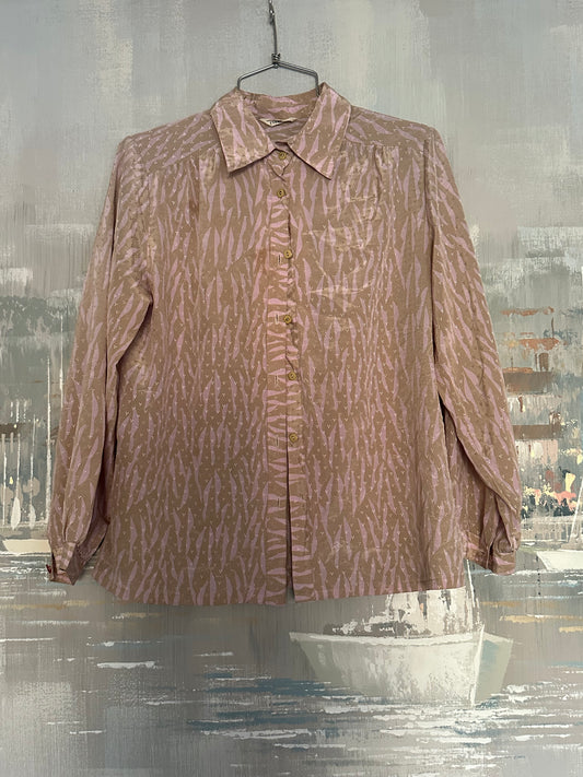 70s Pink and Tan Paris Shirt