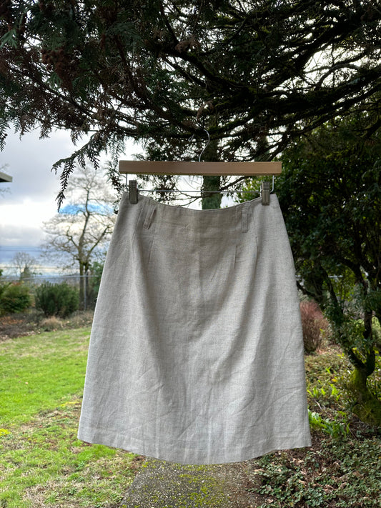 90s Tan linen Skirt
