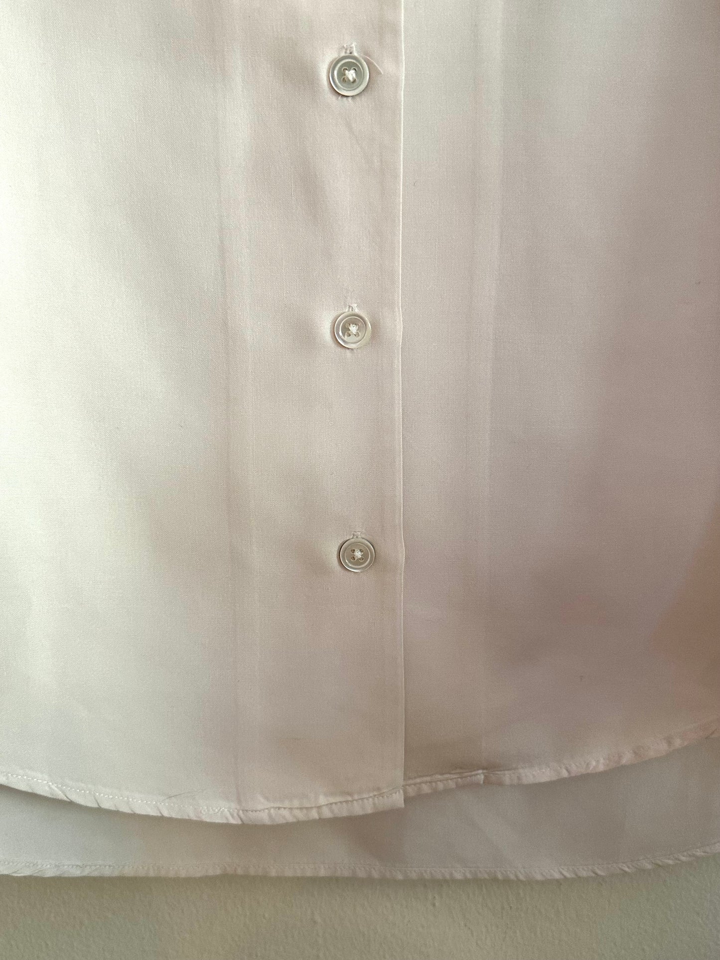 90s White Silk Button Down Shirt