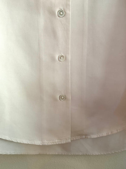 90s White Silk Button Down Shirt