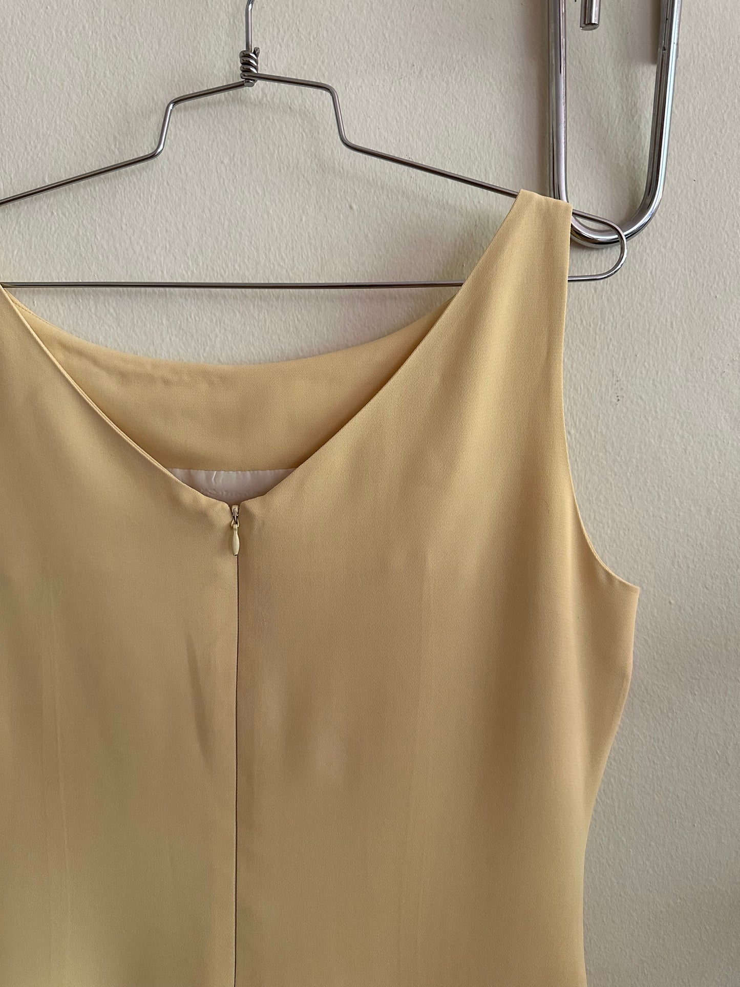 90s Yellow Boat Neck Dress