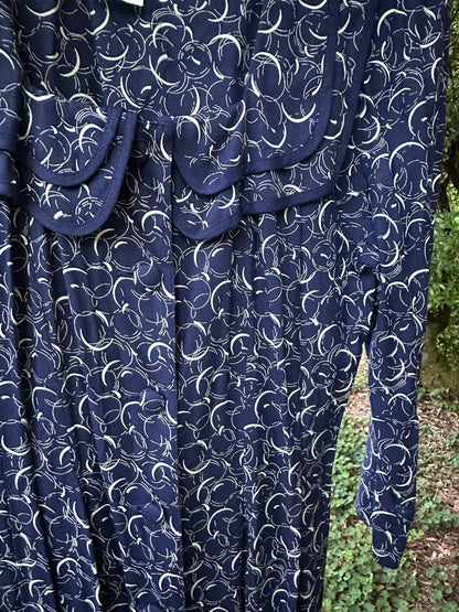 80s/90s Blue Sailor Collar Dress