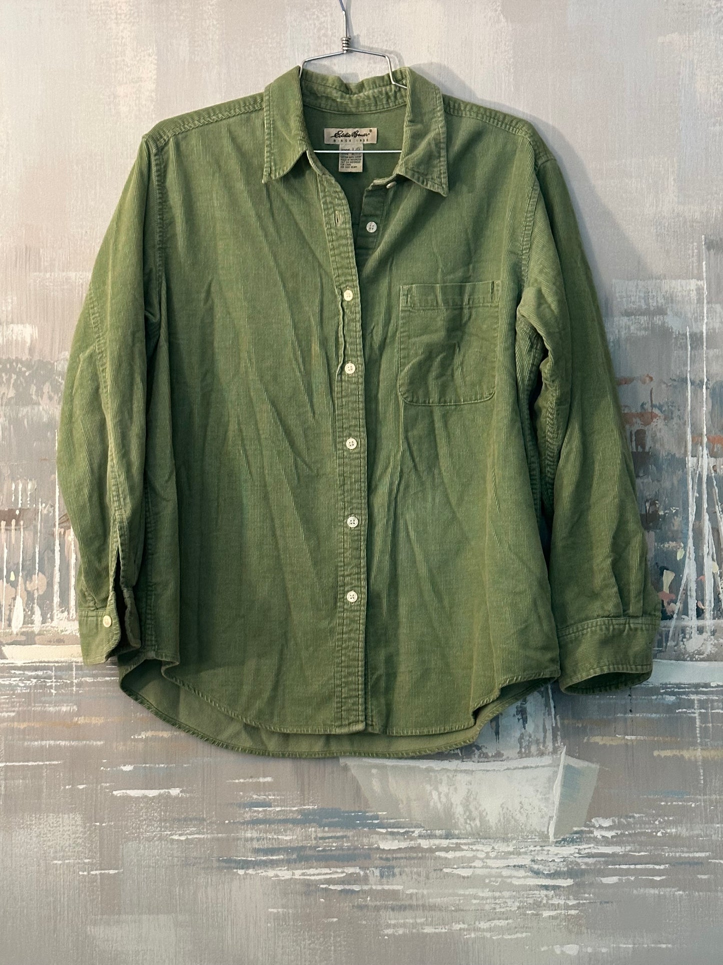 90s Green Corduroy Shirt — Eddie Bauer