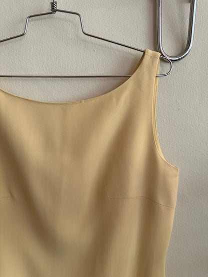 90s Yellow Boat Neck Dress