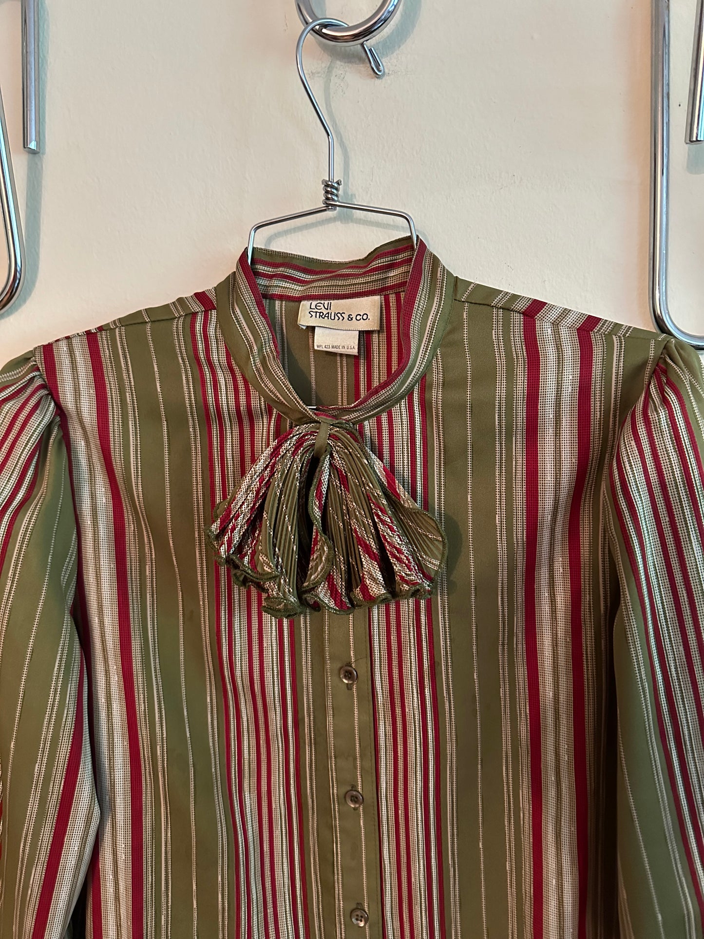 70s Green and Red Striped Shirt