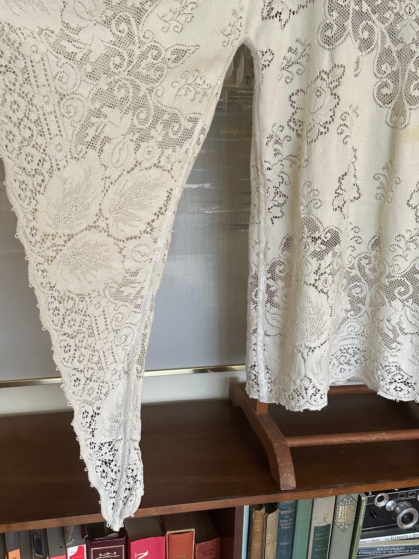 Upcycled Lace Table Cloth Batwing Dress