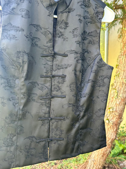 90s Black Satin Vest