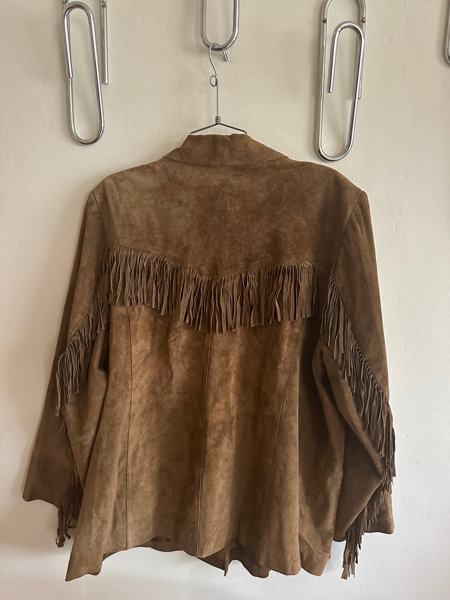 90s Brown Suede Fringe Jacket