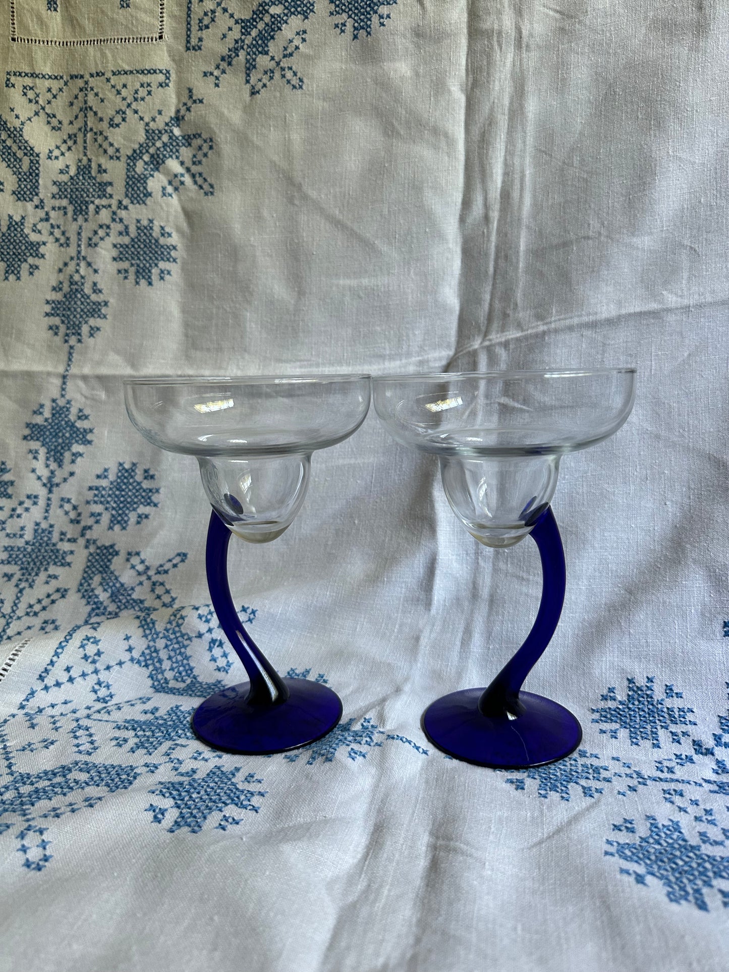 Cobalt Postmodern Margarita Glasses